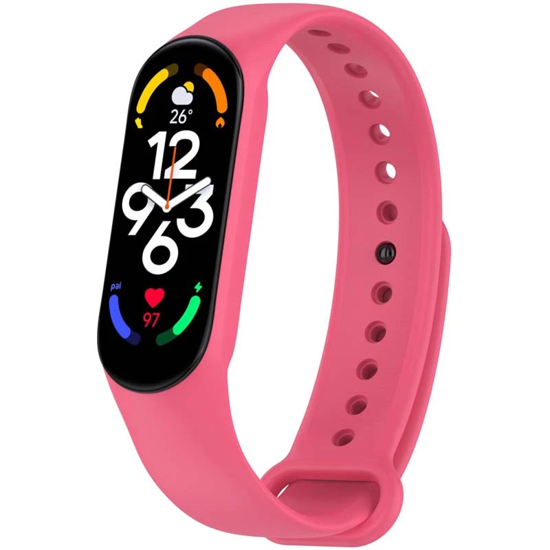 Силиконовый ремешок для Xiaomi Mi Band 7/6/5/4/3 – Малиновый / Dragon Fruit. Фото 1 из 2