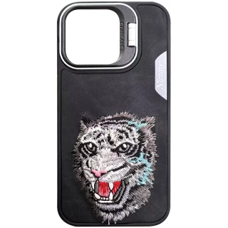 TPU+PC чехол с животными для Apple iPhone 16 — Black Tiger