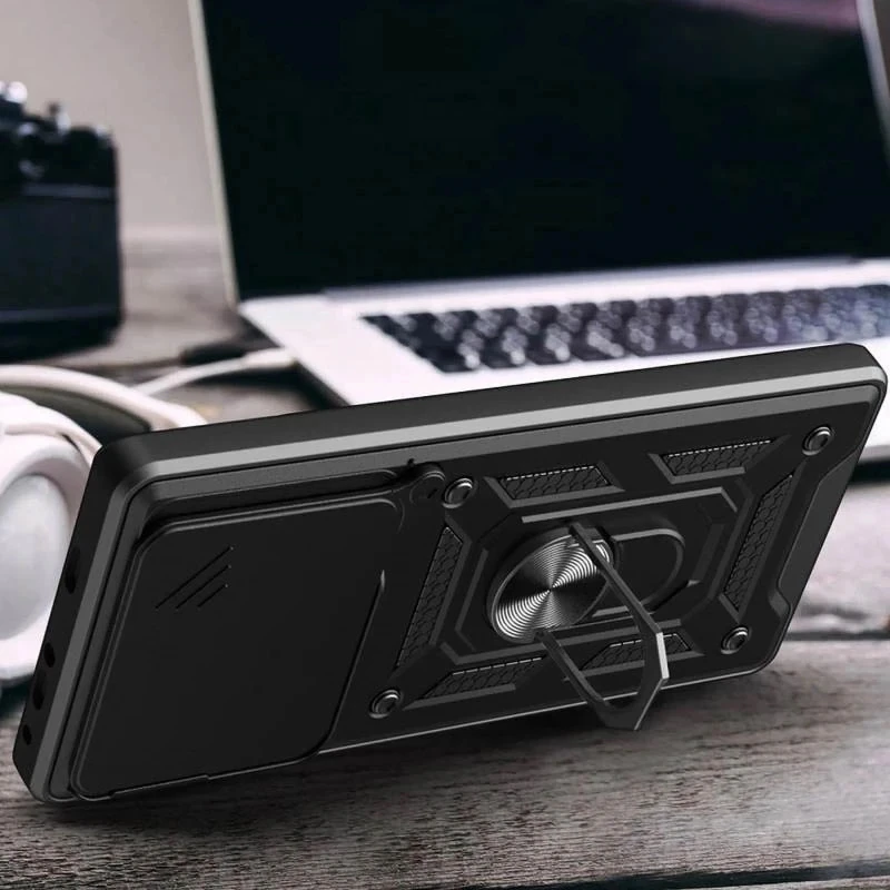 Ударопрочный чехол Ummi Camshield Serge Ring (in box) для Xiaomi Poco F7 Pro – Черный / Black. Фото 4 из 4