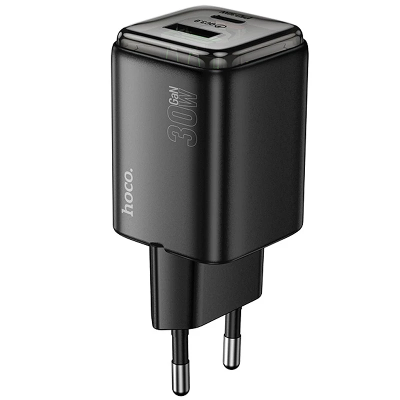 СЗУ Hoco N53 Monsoon PD30W+QC3.0 (1USB-A/1C) – Black. Фото 2 из 4