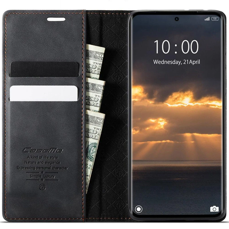 Шкіряний чохол-книжка CaseMe Velvet Matte для Xiaomi Redmi Note 15 Pro 4G – Black. Фото 3 з 5
