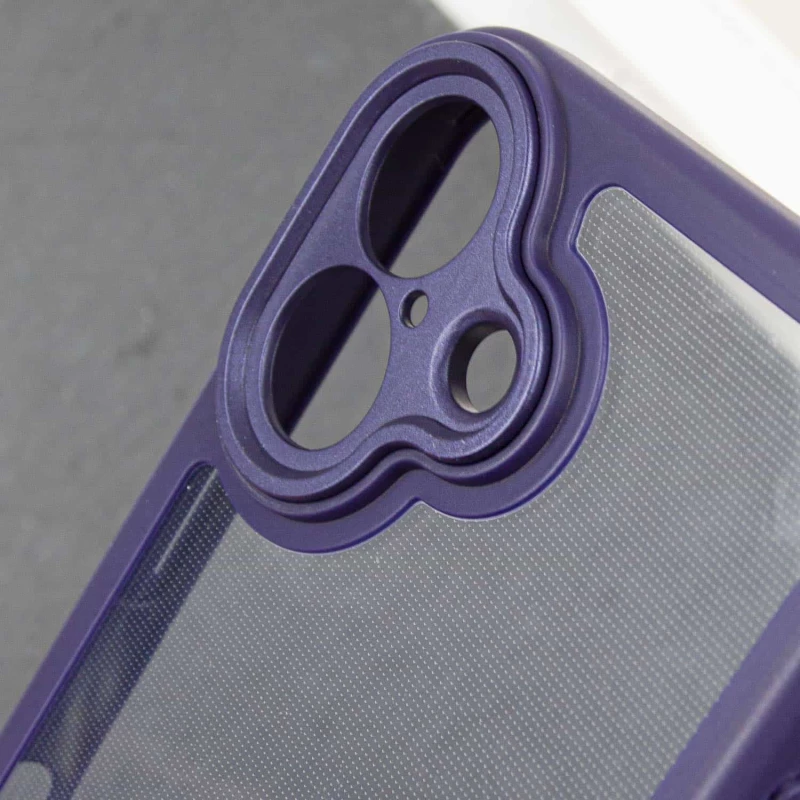 Прозорий силіконовий чохол з кольоровою на окантовкою на Apple iPhone 16 – Purple. Фото 5 з 8