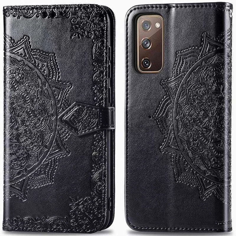Шкіряний чохол-книжка Art Case з візитницею для Samsung Galaxy S20 FE – Чорний. Фото 2 з 6
