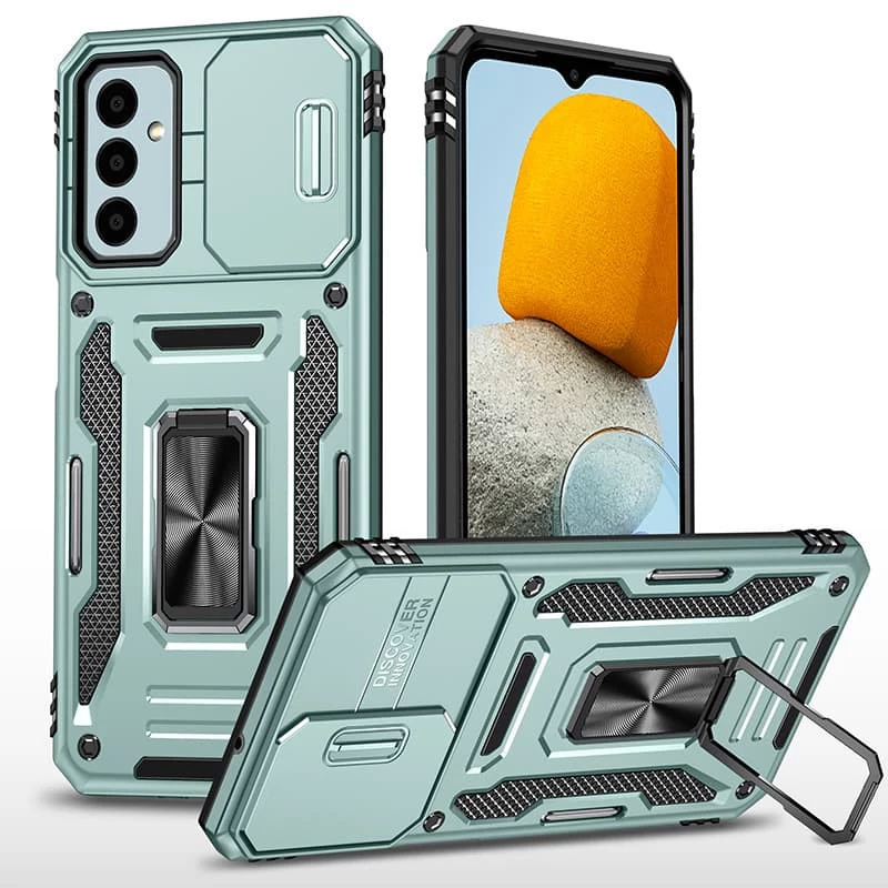 Ударопрочный чехол Square Ring c шторкой на камеру для Samsung Galaxy M13 4G – Зеленый / Light Green. Фото 2 Ударопрочный чехол Square Ring c шторкой на камеру для Samsung Galaxy M13 4G – Зеленый / Light Green. Фото 2 из 7