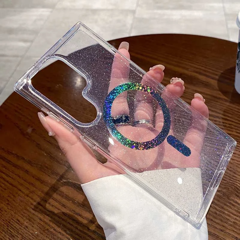 Чехол с блестками и MagFit для Samsung Galaxy S25 Ultra – Clear. Фото 3 из 6