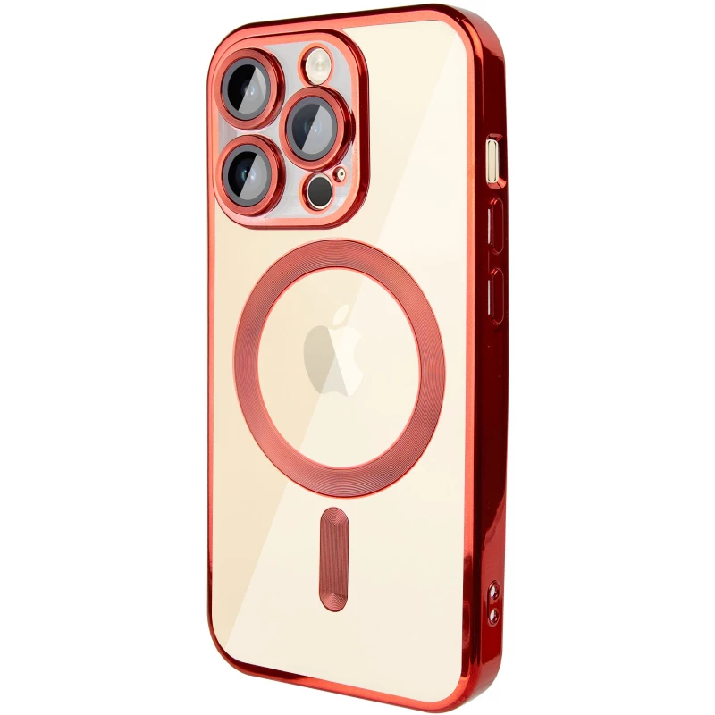 Хромовый TPU чехол с MagSafe для Apple iPhone 15 Pro Max (6.7") – Red. Фото 1 из 6
