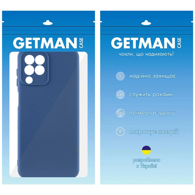 Кольоровий силіконовий чохол GETMAN із закритою камерою для Samsung Galaxy M33 5G – Синій / Navy Blue. Фото 2 з 2