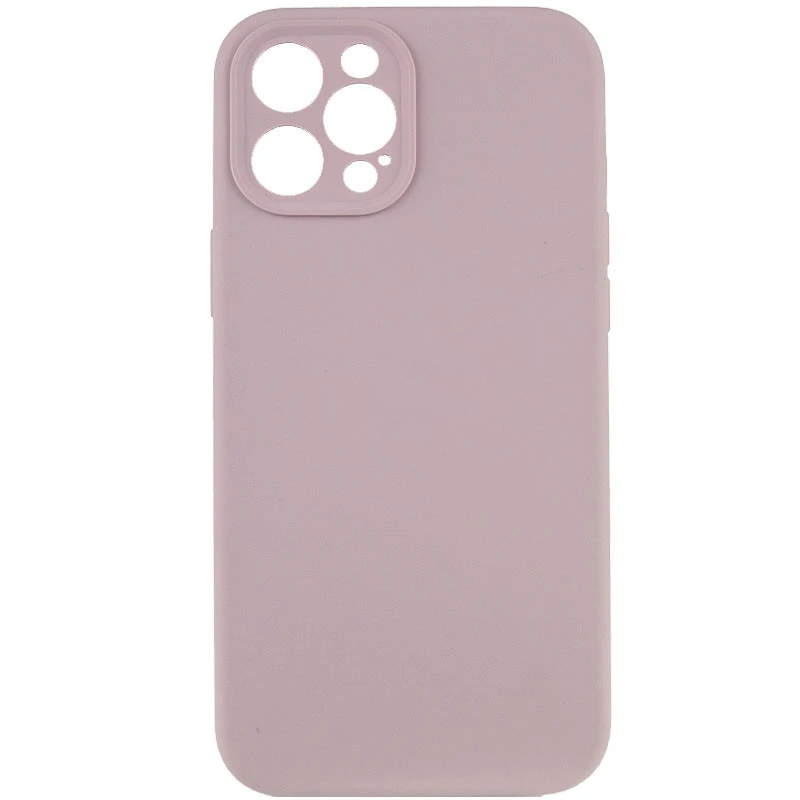 Чехол с защитой камеры Silicone Case для Apple iPhone 12 Pro (6.1") – Серый / Lavender. Фото 1 из 5