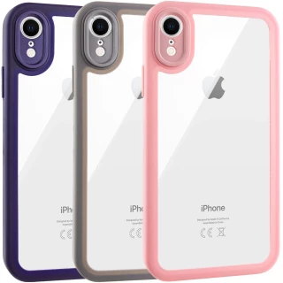 Прозорий силіконовий чохол з кольоровою на окантовкою на Apple iPhone XR (6.1") фото 1 з 3