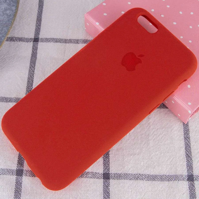 Чехол Silicone Case с закрытым низом для Apple iPhone 6/6s (4.7") – Красный / Dark Red. Фото 2 из 3