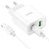 МЗП HOCO C80A Plus Rapido PD20W+QC3.0 (1Type-C/1USB) + Type-C to Type-C – White. Фото 3 з 7