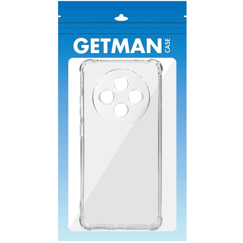 Ультратонкий силіконовий чохол GETMAN з критими бортами та камерою для Oppo Reno 12 F 4G/5G – Безбарвний (прозорий). Фото 7 з 9