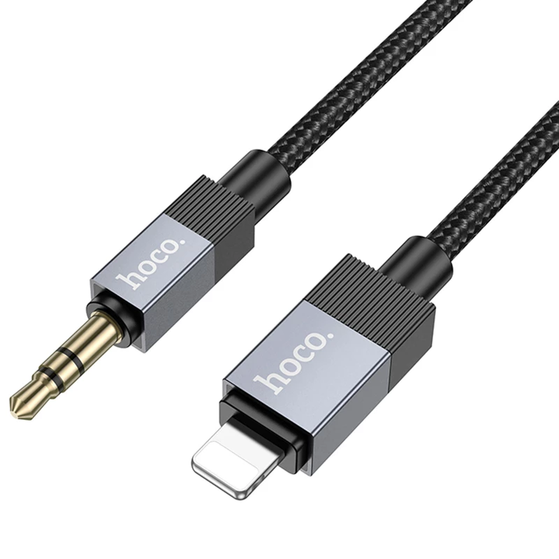 Аудио кабель Aux Hoco UPA32A Clever digital (Lightning to AUX 3.5mm) (1m) – Black. Фото 2 из 5