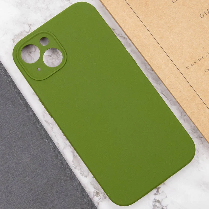 Чохол Silk Full Camera Protective (AA) NO LOGO для Apple iPhone 13 (6.1") – Зелений / Dark Olive. Фото 5 з 6