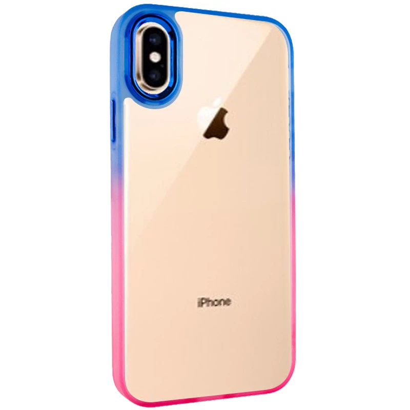Силіконовий чохол фреш на Apple iPhone XS Max (6.5") – Рожевий / Синій. Фото 2 з 5