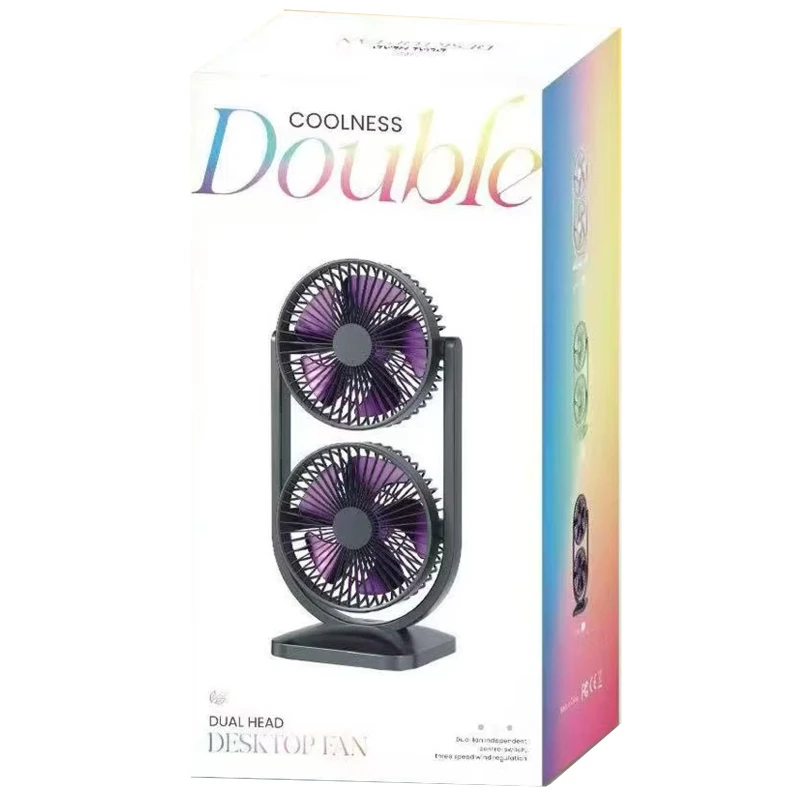 Настільний вентилятор S30 Dual-Fan 3000mAh – Black. Фото 3 з 3