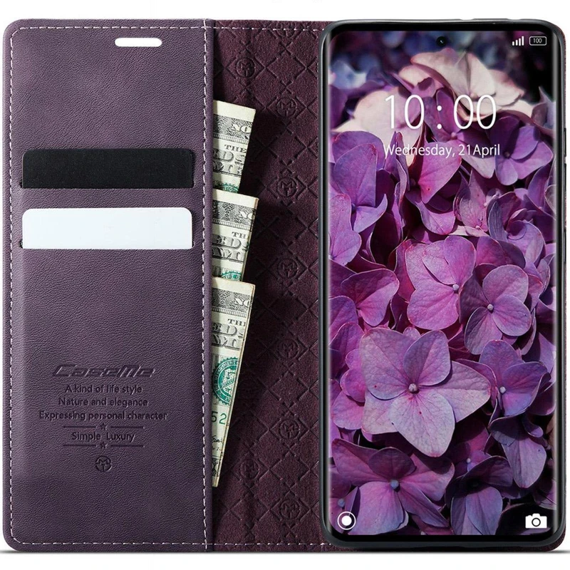 Шкіряний чохол-книжка CaseMe Velvet Matte для Xiaomi Redmi Note 15 Pro 5G – Purple. Фото 3 з 5