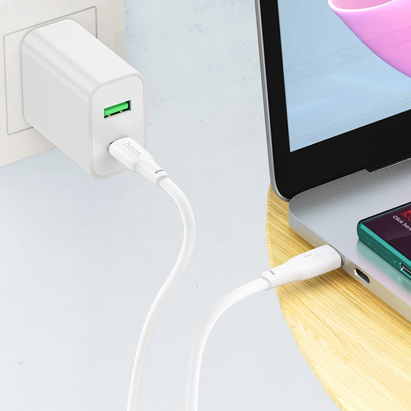 Дата кабель Hoco X93 Force Type-C to Type-C 60W (1m) – White. Фото 8 з 8