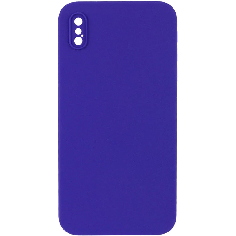 Чехол Silicone Case Square L с защитой камеры для Apple iPhone XS (5.8") – Фиолетовый / Ultra Violet. Фото 1 из 3