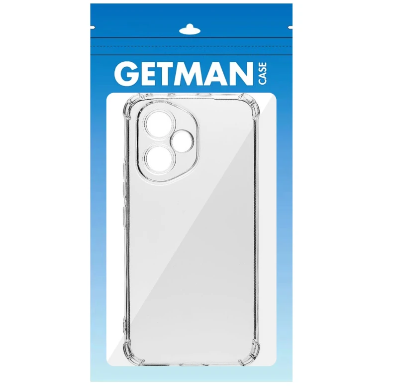 Ультратонкий силиконовый чехол GETMAN с крытыми бортами та камерою на Honor 400 – Бесцветный (прозрачный). Фото 3 из 3