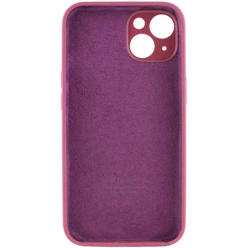 Чехол Silicone Case с защитой камеры для Apple iPhone 15 (6.1") – Бордовый / Plum. Фото 2 из 4
