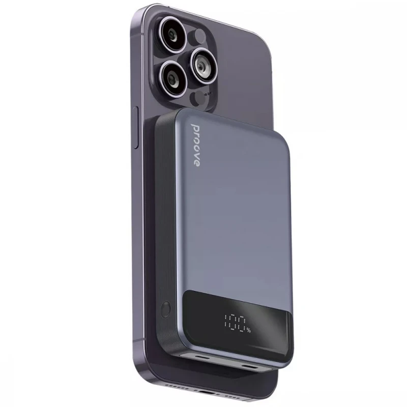 Портативний ЗП Power Bank Proove Hoodman Magnetic 20W з БЗП 10000mAh – Gray. Фото 2 з 3