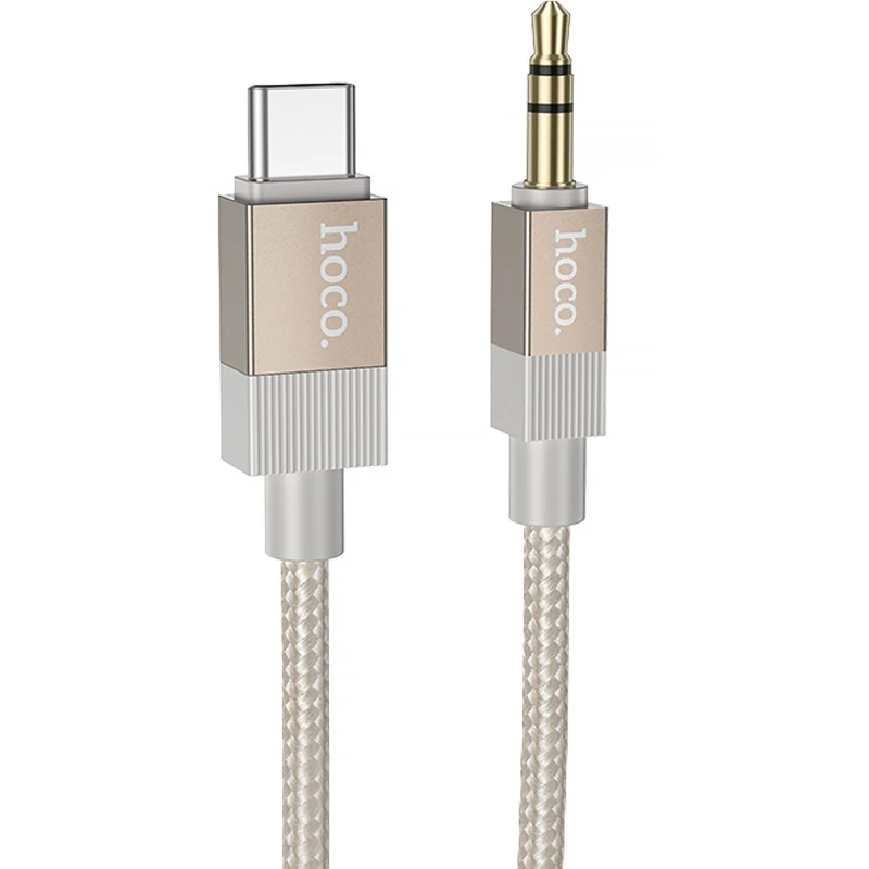 Аудио кабель Aux Hoco UPA32B Clever digital (Type-C to AUX 3.5mm) (1m) – Gold. Фото 1 из 4
