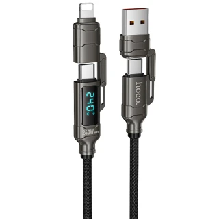 Дата кабель Hoco U152 Fortune 4in1 Type-C to Lightning/Type-C to USB 240W (1.2m) фото 1 из 4