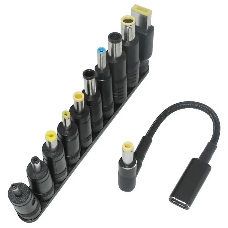 Кабель USB-C Female to DC 100W з набором перехідників для ноутбука 10in1 фото 1 з 1