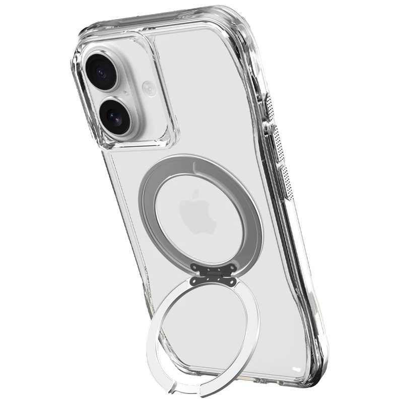 TPU+PC чохол Space Octagon MagSafe with aluminium ring для Apple iPhone 17 (6.3") – silver. Фото 4 з 4