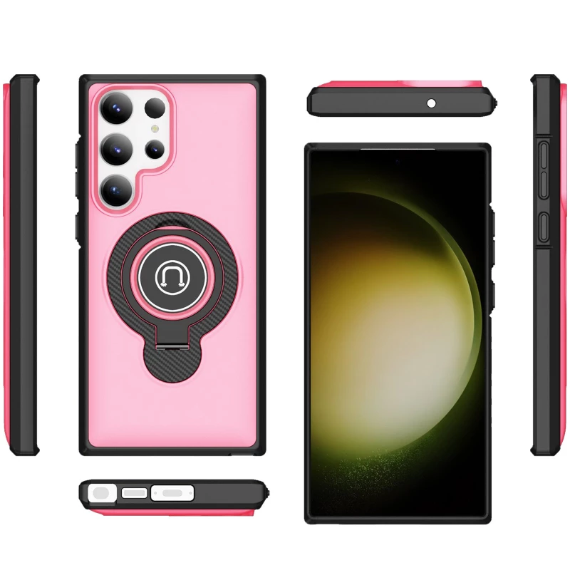 TPU+Textured PC Magnet для Samsung Galaxy S23 Ultra – Pink. Фото 3 з 4