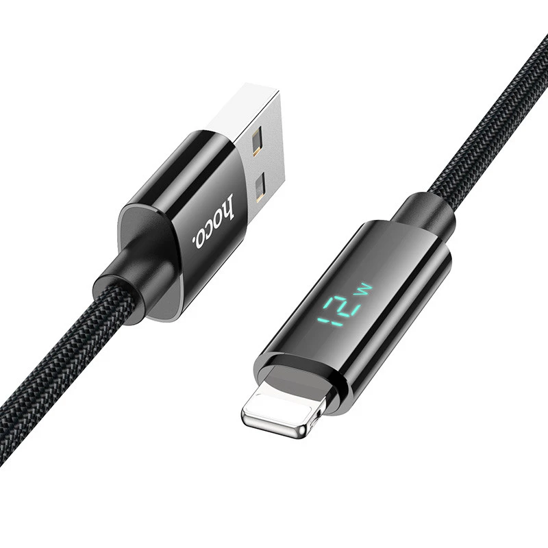 Дата кабель Hoco U125 Benefit 2.4A USB to Lightning (1.2m) – Black. Фото 2 з 6