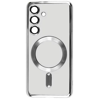 Хромовий TPU чохол з MagSafe на Samsung Galaxy S23 FE — silver