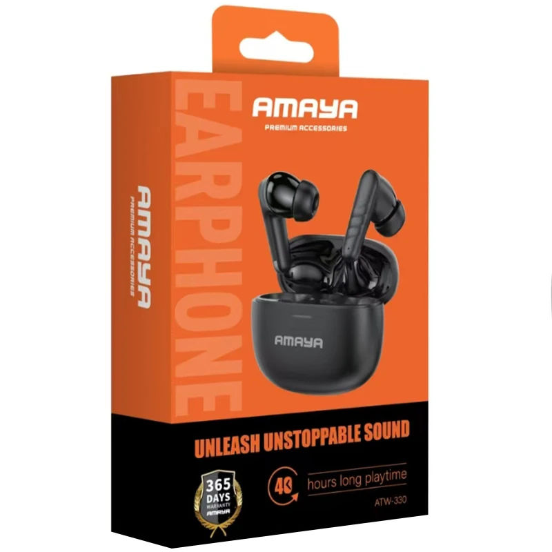 Бездротові TWS навушники Amaya ATW-330 – Black. Фото 2 з 2