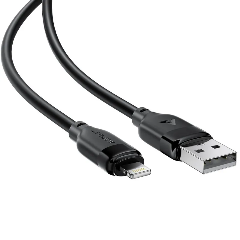 Дата кабель Acefast C16-02 USB to Lightning 2.4A (1.2m) – Black. Фото 4 з 5