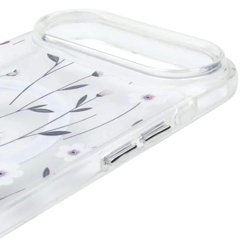 TPU+PC чохол Clear Garden with MagSafe для Apple iPhone 17 Air (6.5") – Cherry Petal. Фото 5 з 6