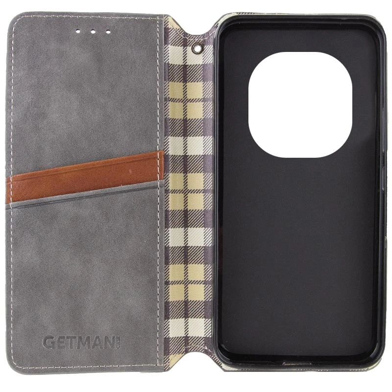 Чехол книжка GETMAN Cubic для Xiaomi Redmi Note 15 Pro 4G – Серый. Фото 4 из 4