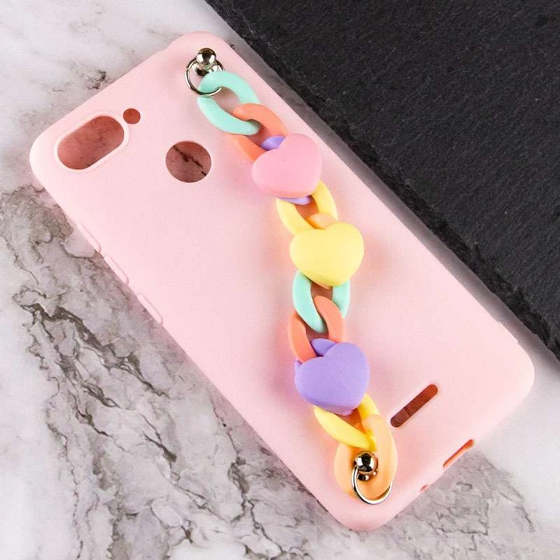 Чохол Heart з ланцюгом на Xiaomi Redmi 6 – Pink Sand. Фото 3 з 4