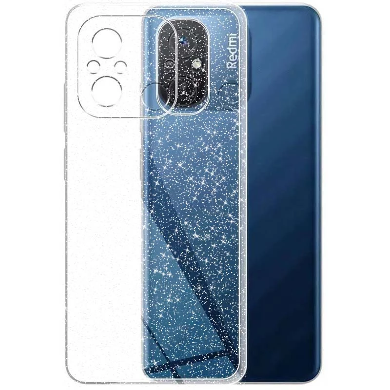 Прозорий чохол з блискітками Xiaomi Redmi 12C / Poco C55 фото 1 з 1