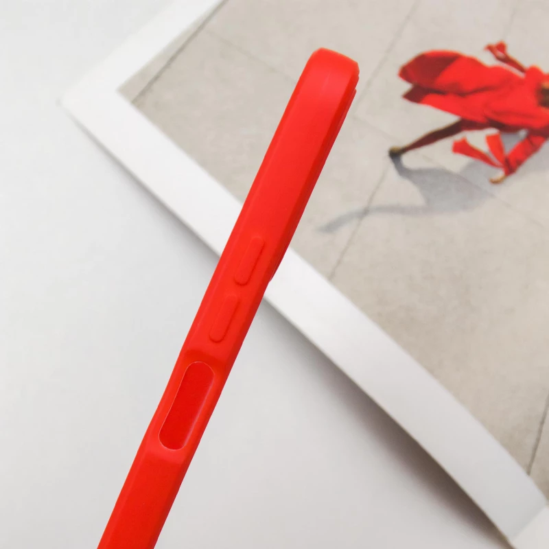 Цветной силиконовый чехол с защитой камеры для Xiaomi Redmi 12 – Красный / Red. Фото 5 из 7