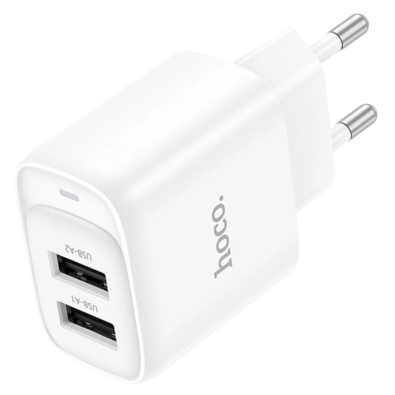 МЗП Hoco C141A Smart 2.1A (2USB-A) – White. Фото 2 з 5