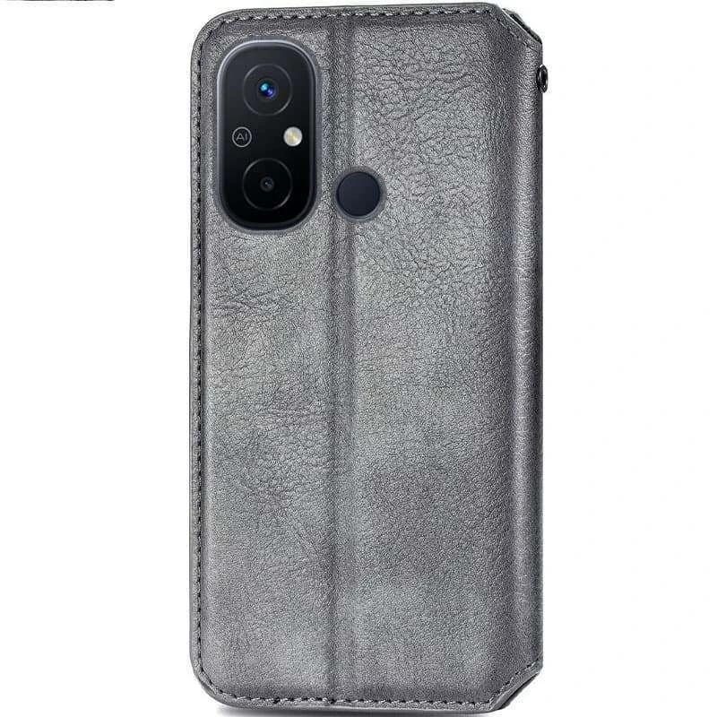 Чехол-книжка GETMAN кубик для Xiaomi Redmi 12C – Серый. Фото 3 из 5