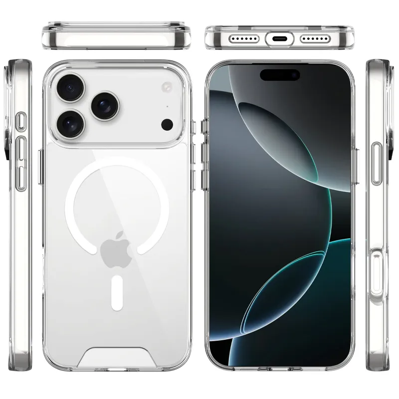 Чехол TPU Space Case with Magnetic Fit для Apple iPhone 18 Pro Max – Прозрачный. Фото 3 из 5