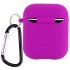 Силіконовий футляр з мікрофіброю для навушників Airpods 1/2 – Фіолетовий / Grape. Фото 3 з 4