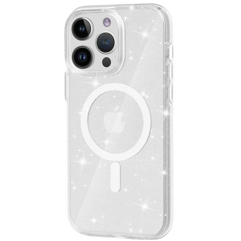 Чехол с блестками и MagSafe на Apple iPhone 16 Pro Max – Clear+Glitter. Фото 1 из 4