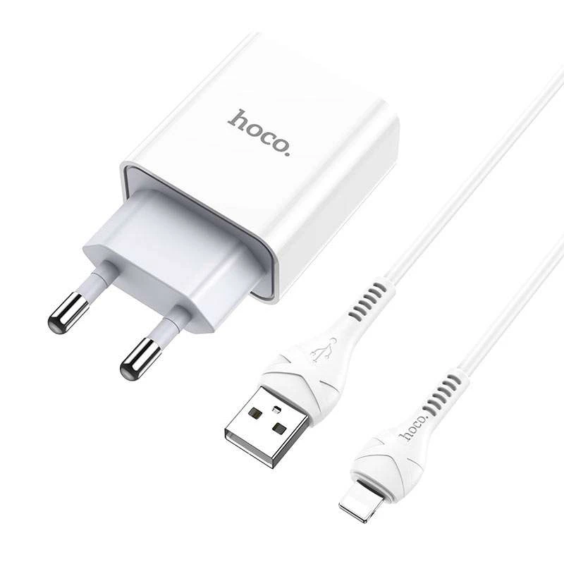 

МЗП HOCO C81A (1USB/2.1A) + Ligthning (Білий)