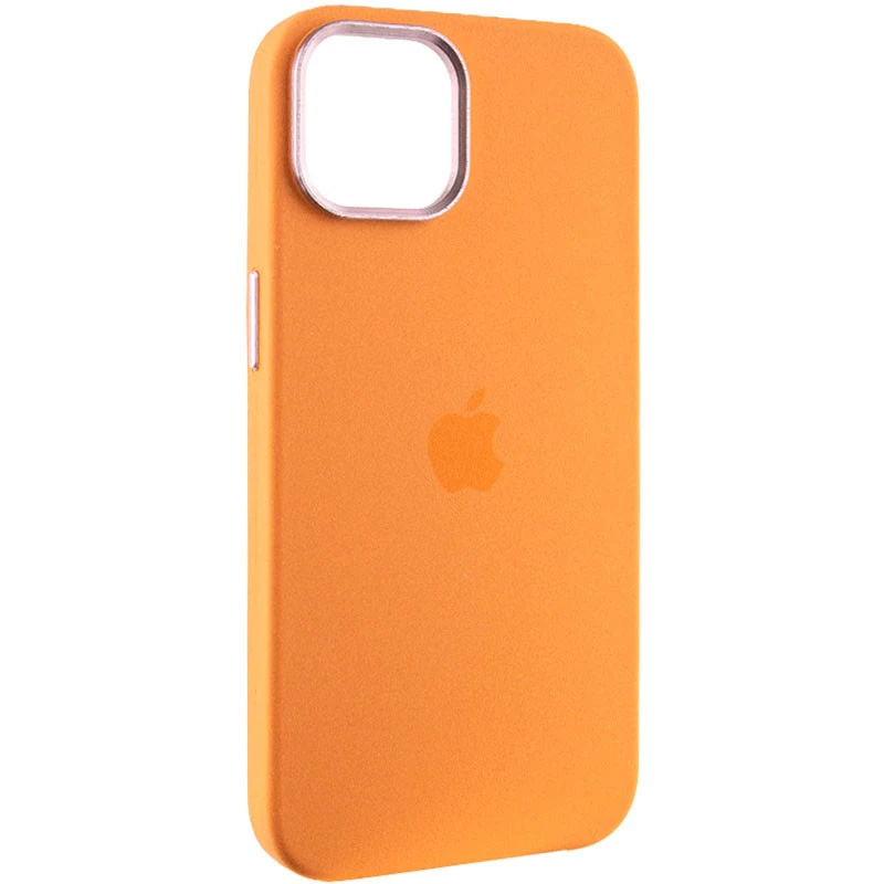 Чохол Silicone Case з металевими кнопками на Apple iPhone 12 – Помаранчевий / Marigold. Фото 2 з 9