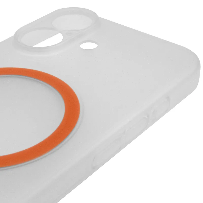 Чехол PC Slim Matte with MagSafe (camera button) для Apple iPhone 16 – Orange. Фото 6 из 7