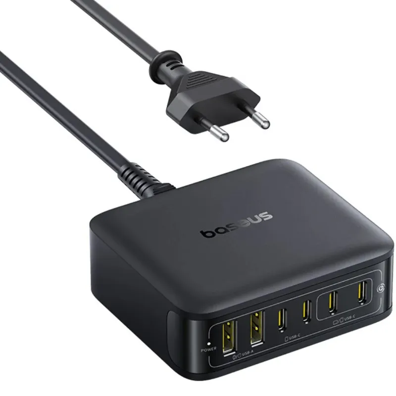 СЗУ Baseus EnerFill FH21 PD120W+QC3.0 6in1 (2USB-A/4C) (E0120T) – Cosmic Black. Фото 3 из 4