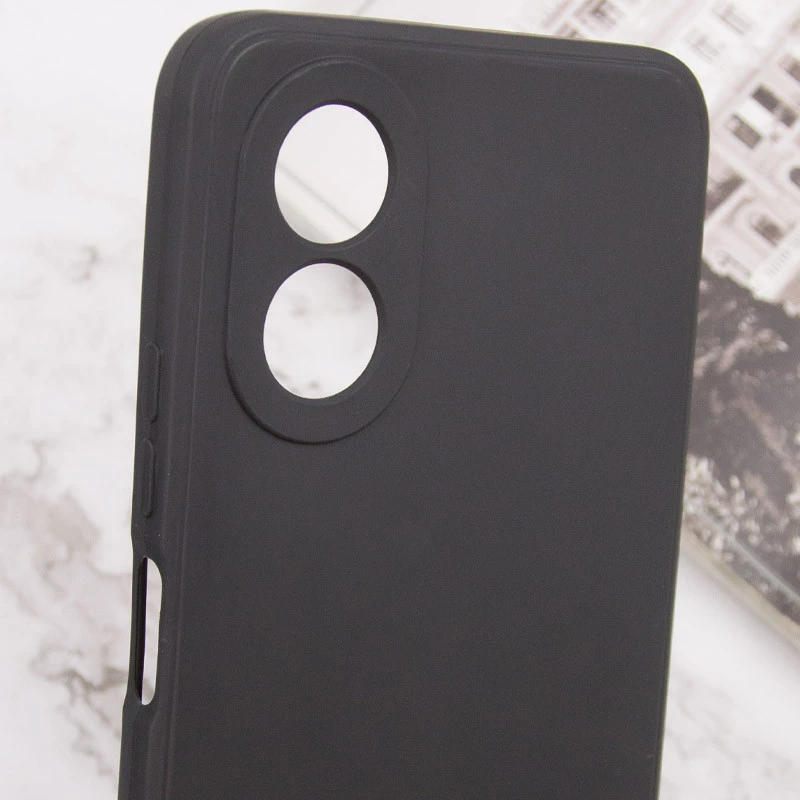 Кольоровий силіконовий чохол із захистом камери на Oppo A58 4G – Чорний / Black. Фото 7 з 7